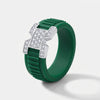 AELIA Flex Ring in Aventine Green, three-quarter view