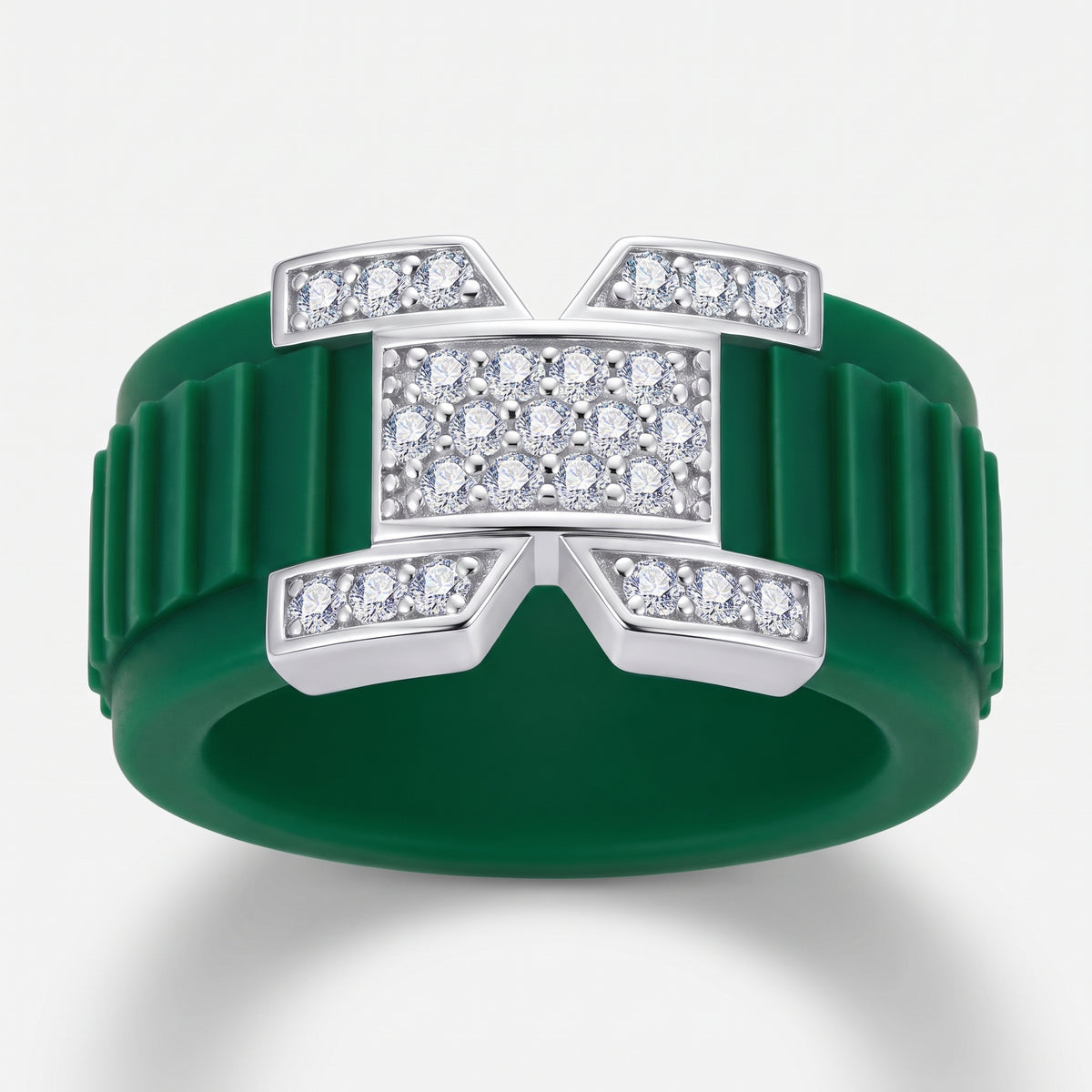 AELIA Flex Ring in Aventine Green, front view