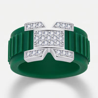 AELIA Flex Ring in Aventine Green, front view