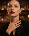 CAPITOLINE Flex Ring in Vesuvius Black, worn by a woman, evening look