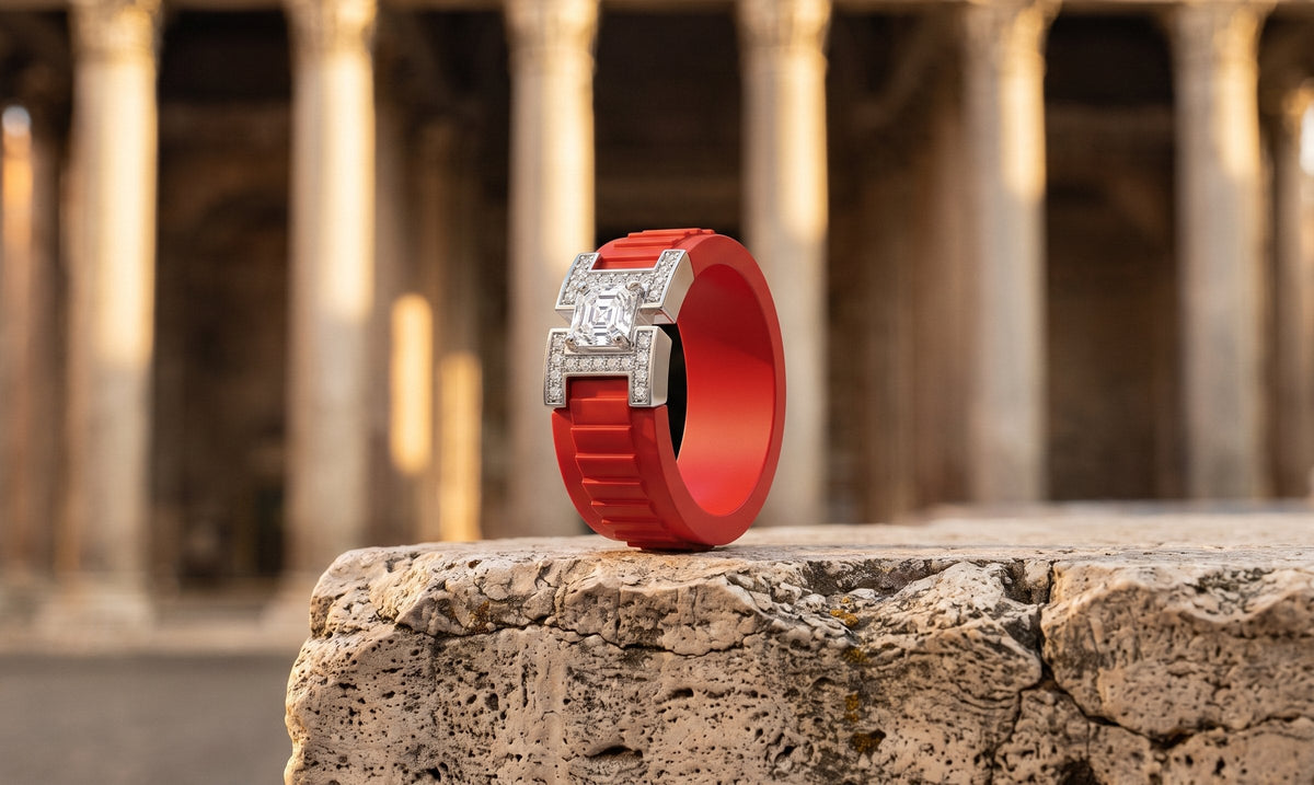 PANTHEON ring on ancient stone in front of the Pantheon in Rome