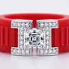 PANTHEON Flex Ring, close-up of the 1.0 ct Asscher-cut moissanite